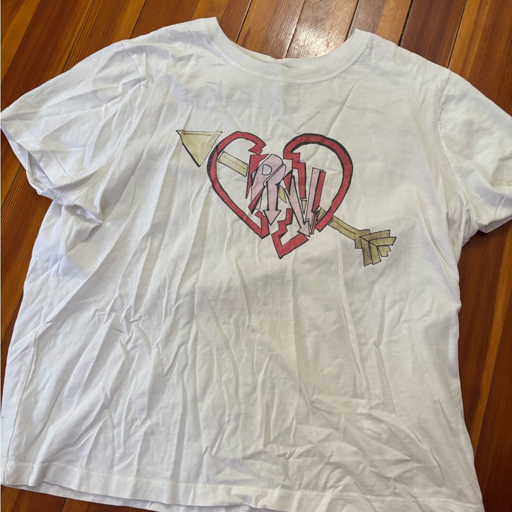 RED Valentino White Tee with Heart and Arrow Graphic